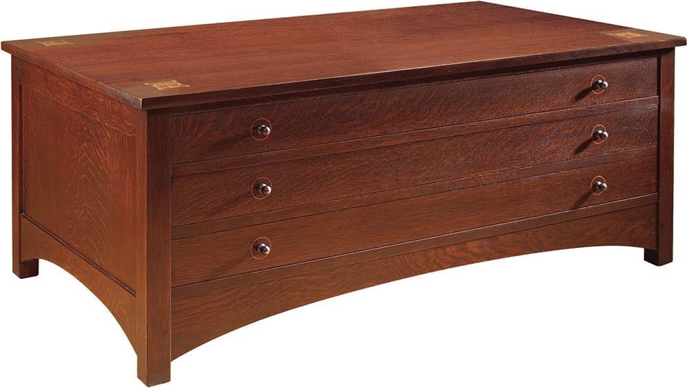 Stickley coffee table 2025 with drawers